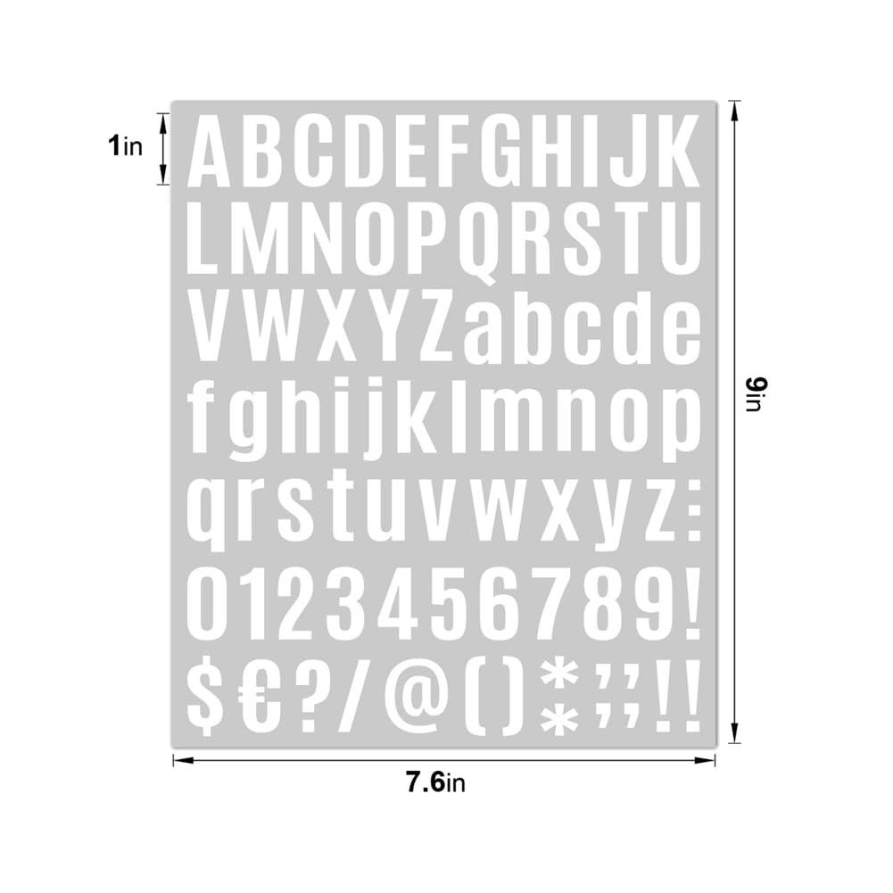 8 Sheets White 1 Inch Self Adhesive Vinyl Letters Numbers Kit, Mailbox Numbers S