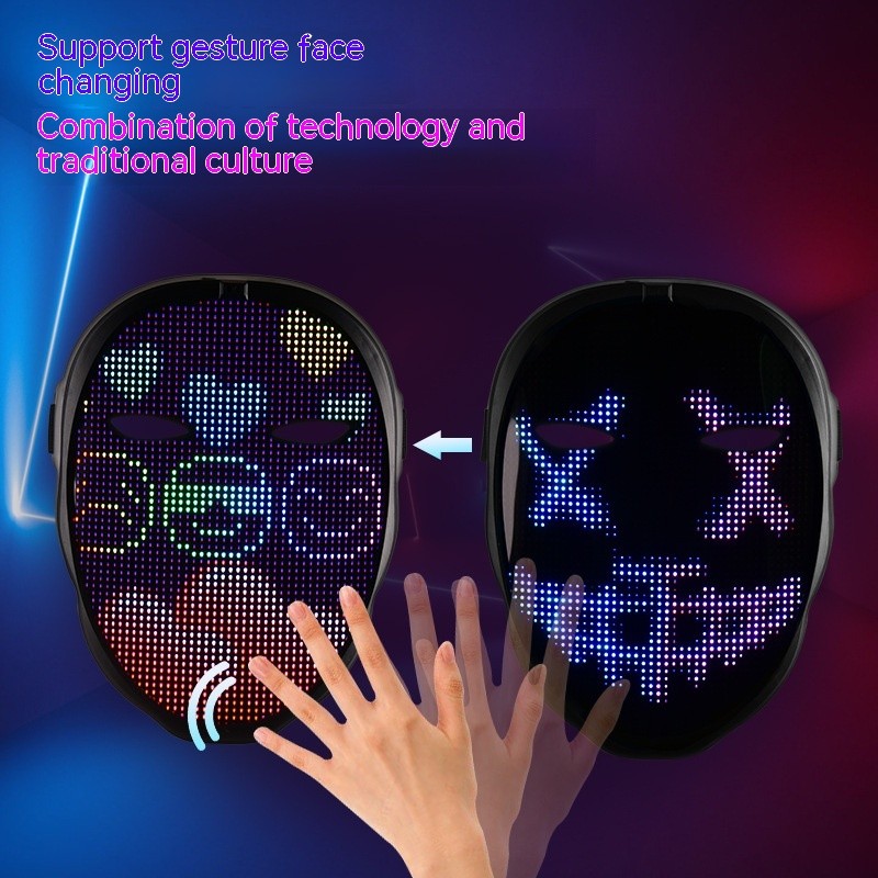LED Light Up Mask Costume Cosplay Party Rave EDM Festival Glow Face Changing