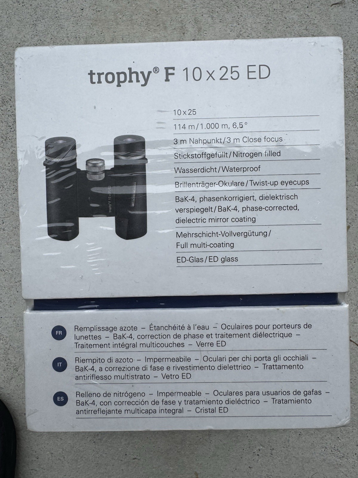 Eschenbach Trophy F 10×25 Binoculars for Adults for Bird Watching – New
