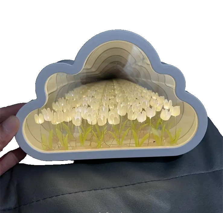 Forever Cloud Mirror Tulips White Flowers