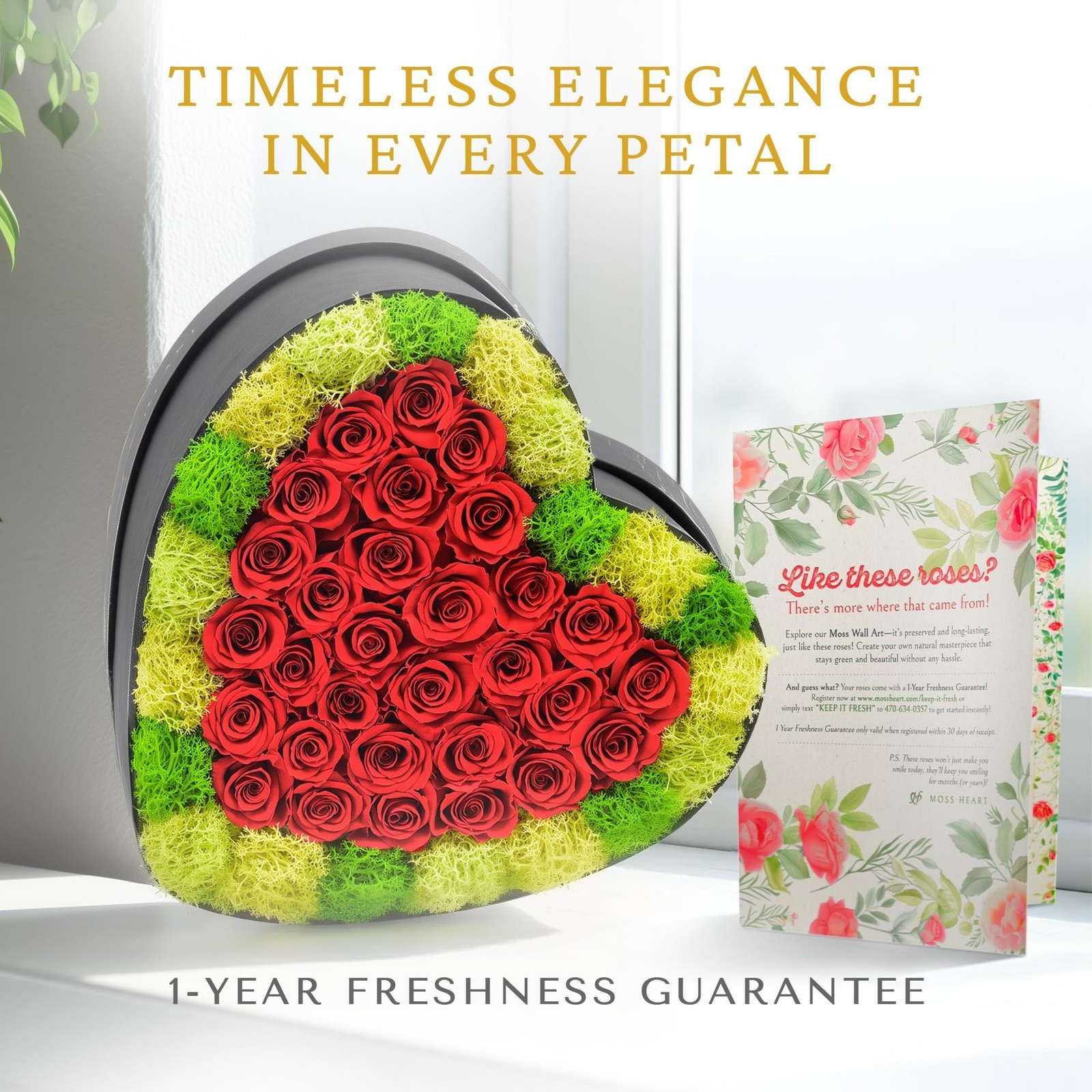 30 Preserved Roses Petite Forever Flowers Designer Heart-Shaped VALENTINES DAY