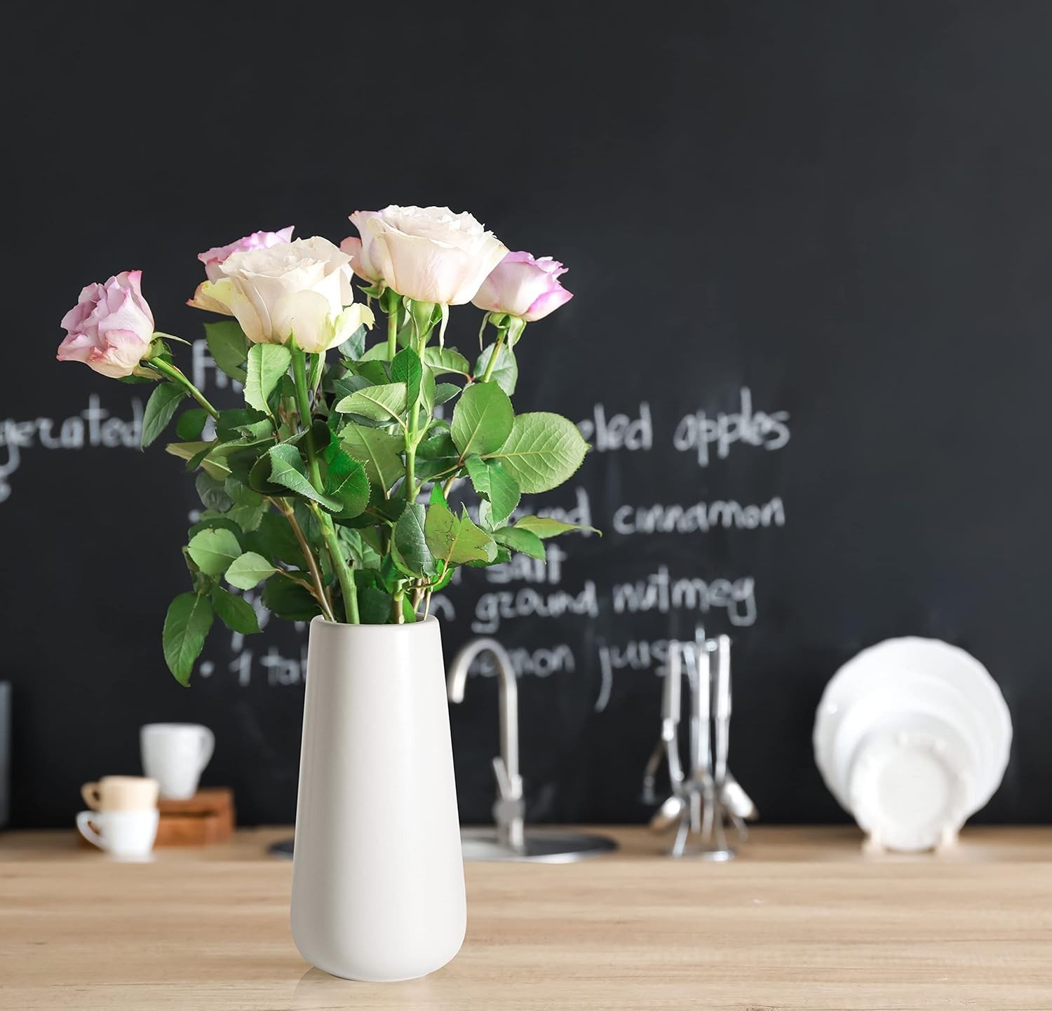 Versatile 8-Inch Oval Ceramic Vase with Matte Finish – Decor for All Occasions