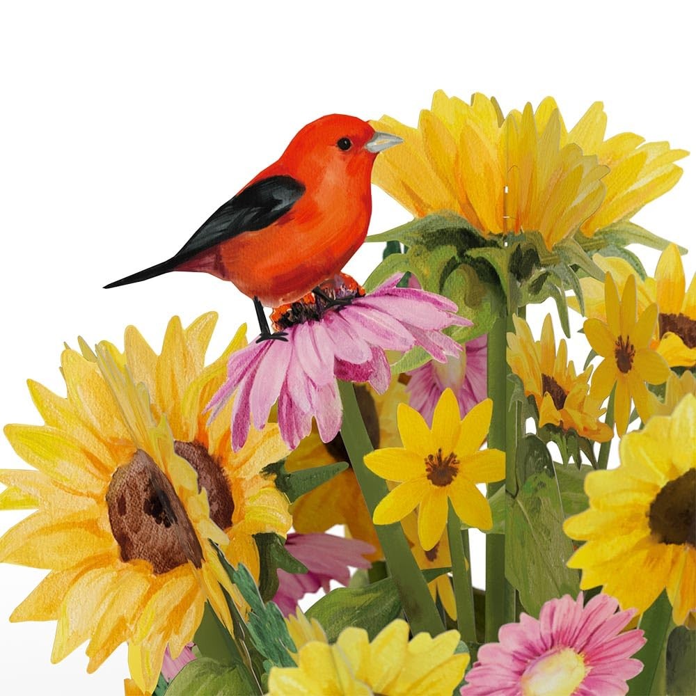3D Sunflower PopUp Bouquet Greeting Card Floral Note Card for All Occasions