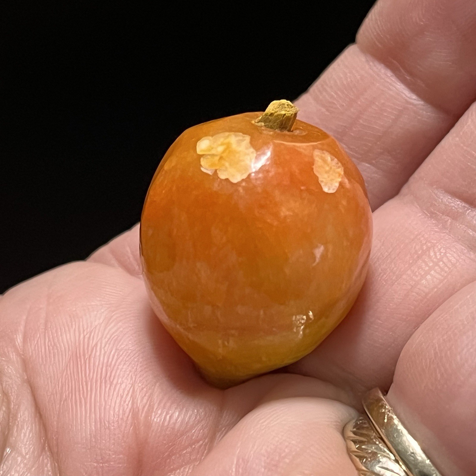 Vintage Marble Stone Fruit Figurines Watermelon Pearl Apple Mangos Lot of 6