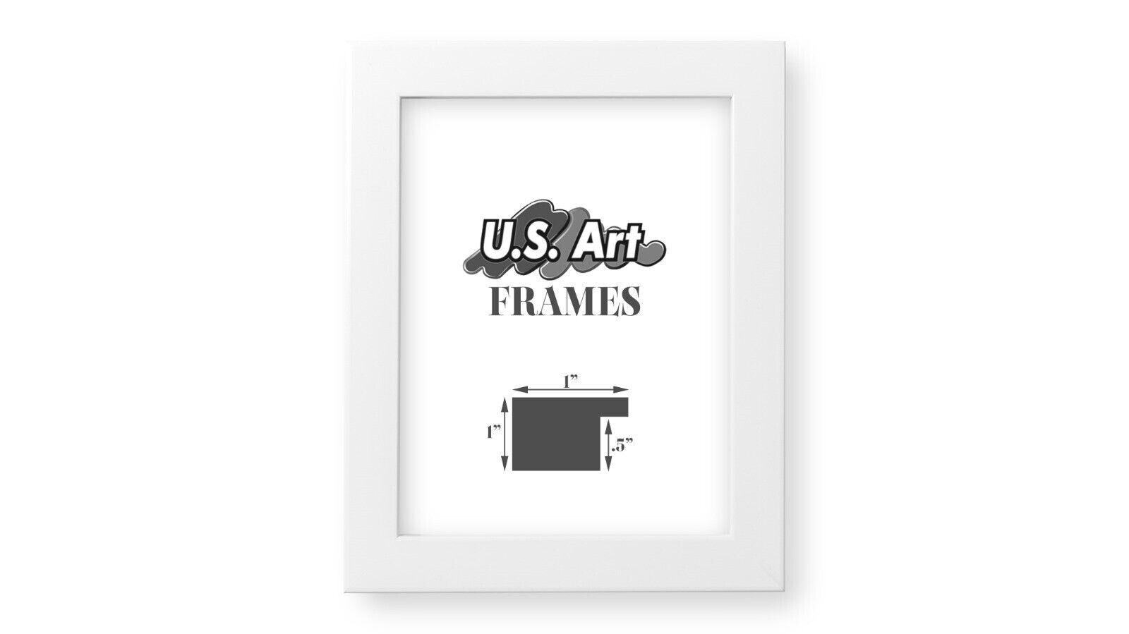 US Art Frames 1″ Flat Chalk White, MDF Picture Poster Frame, Custom-A
