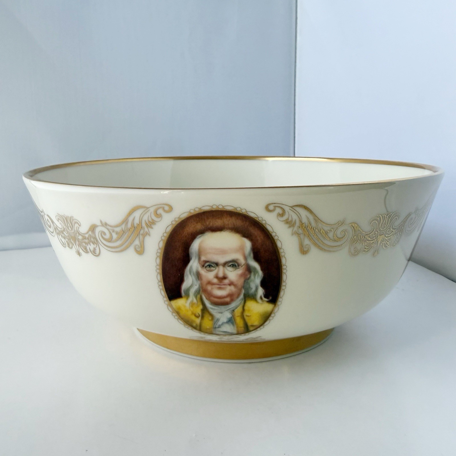 Vintage Lenox United States Patriots Portraits Gilt Rim Decorative Bowl
