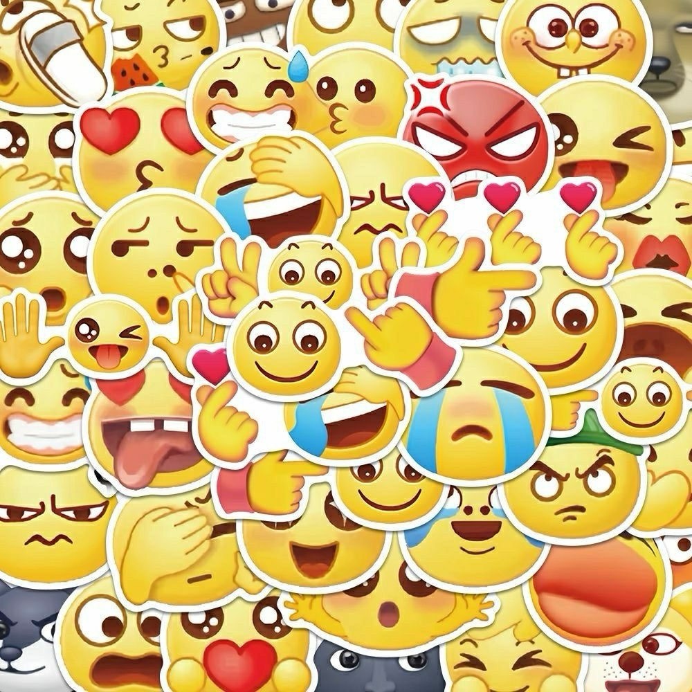 30PCS Emoticon Smiling Faces Wall Decal Graffiti Waterproof Vinyl Stickers