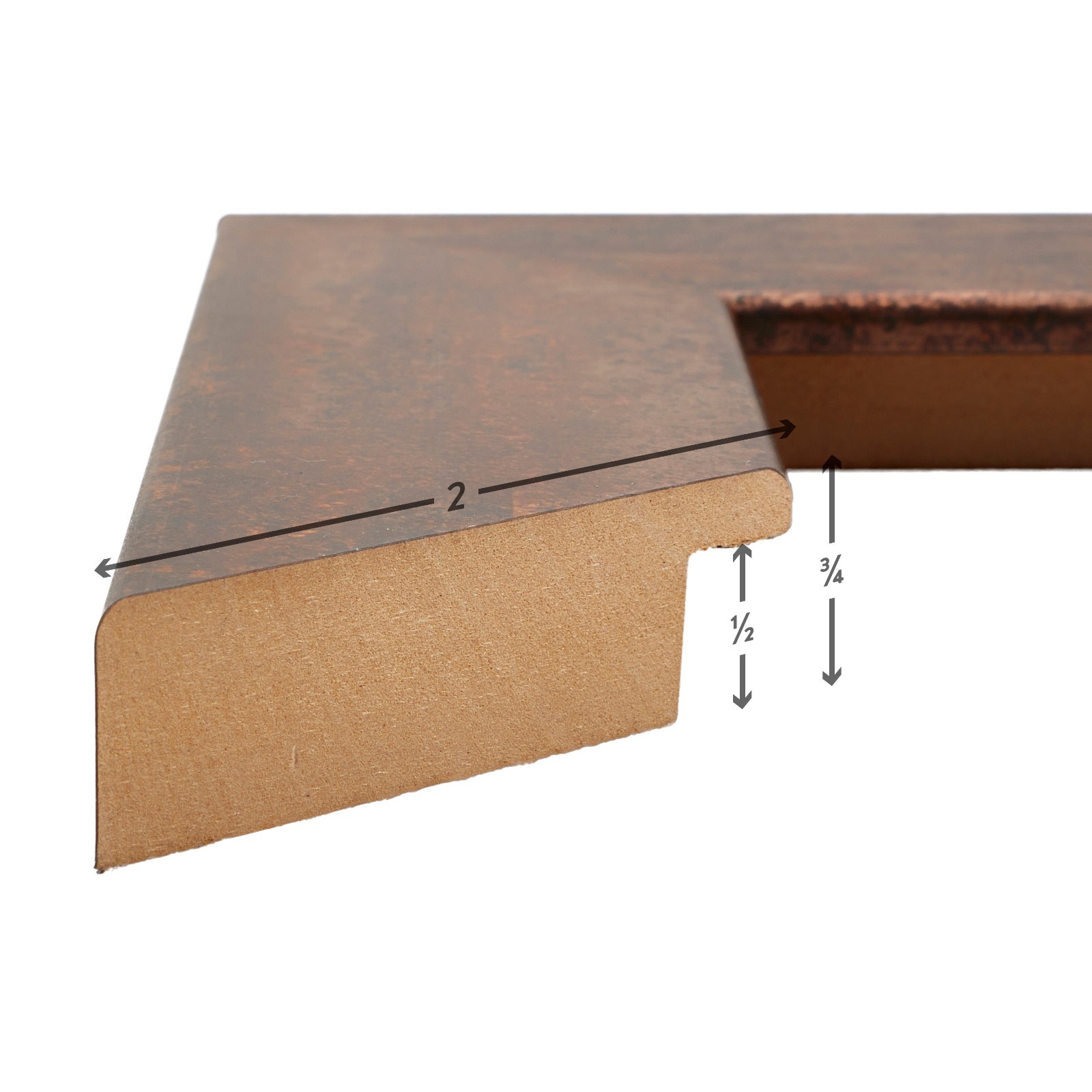 Craig Frames Bauhaus 200, 2 Inch Wide Modern Rust Picture Frame