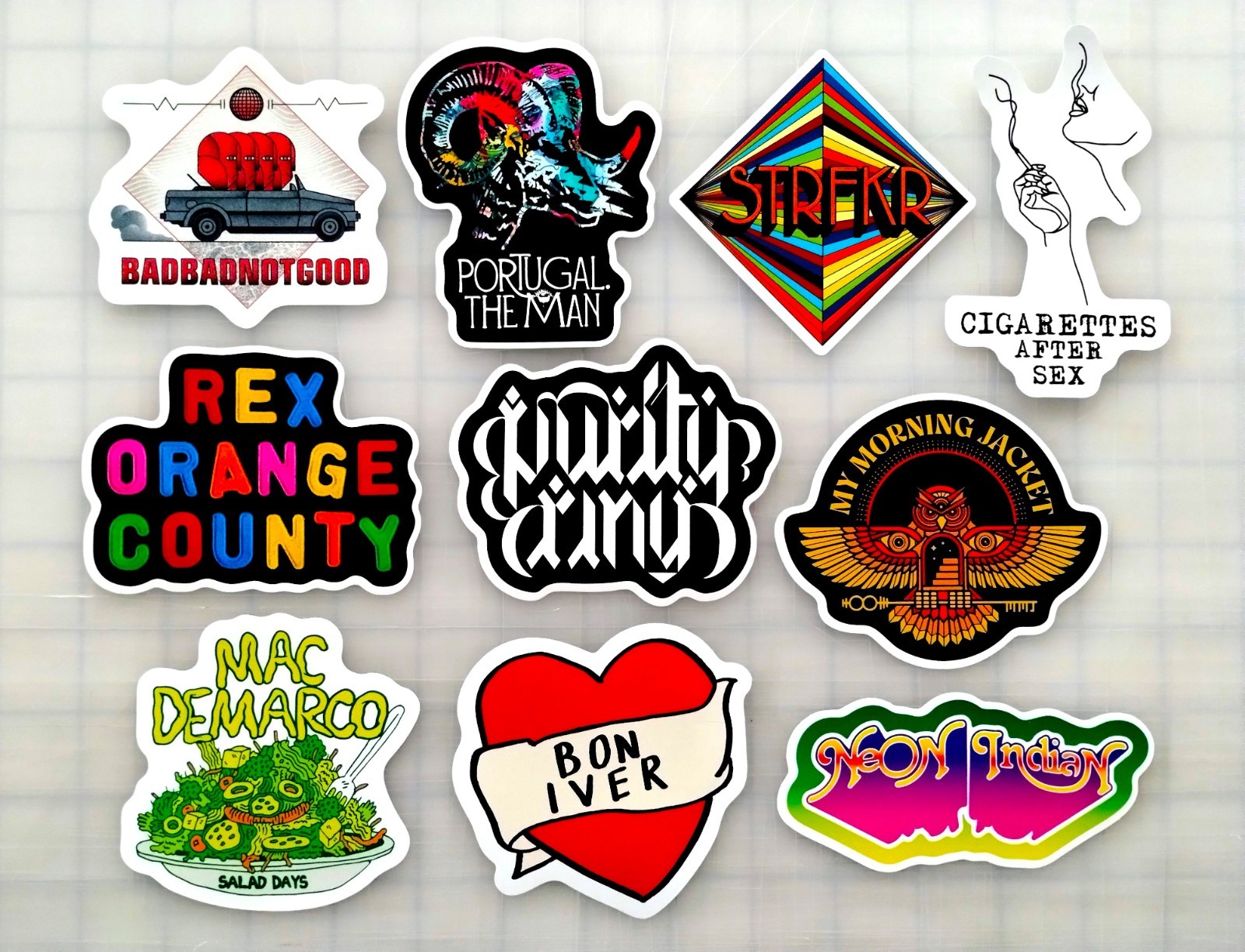 Indie Rock Vinyl Sticker Lot (10 Pack) SET 4 portugal man mac demarco bon iver