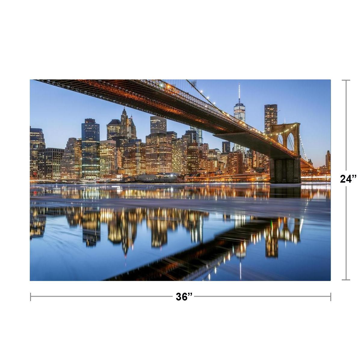 Brooklyn Bridge and New York City Skyline Photo Art Print Poster 24×36 inch