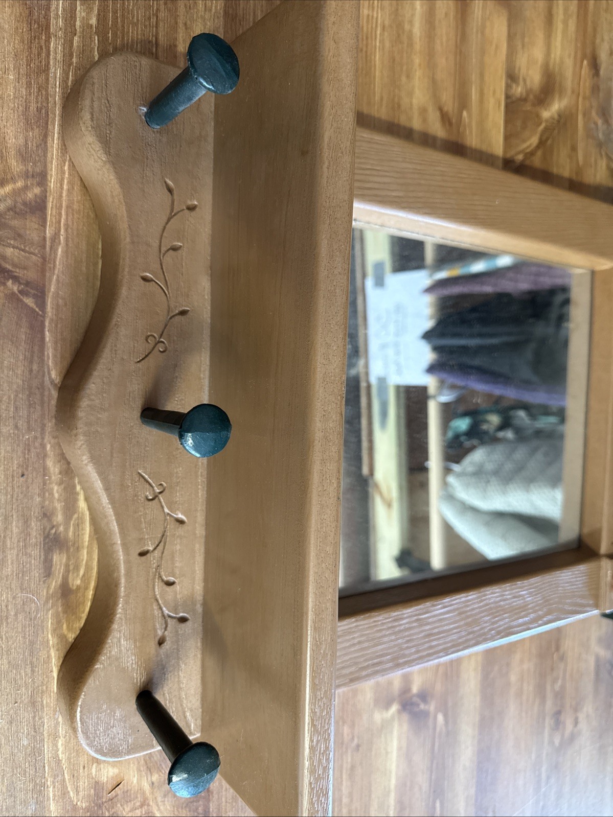 Vintage Cottage Core Country Apple Mirror Shelf Apple Motif USA Home Interiors