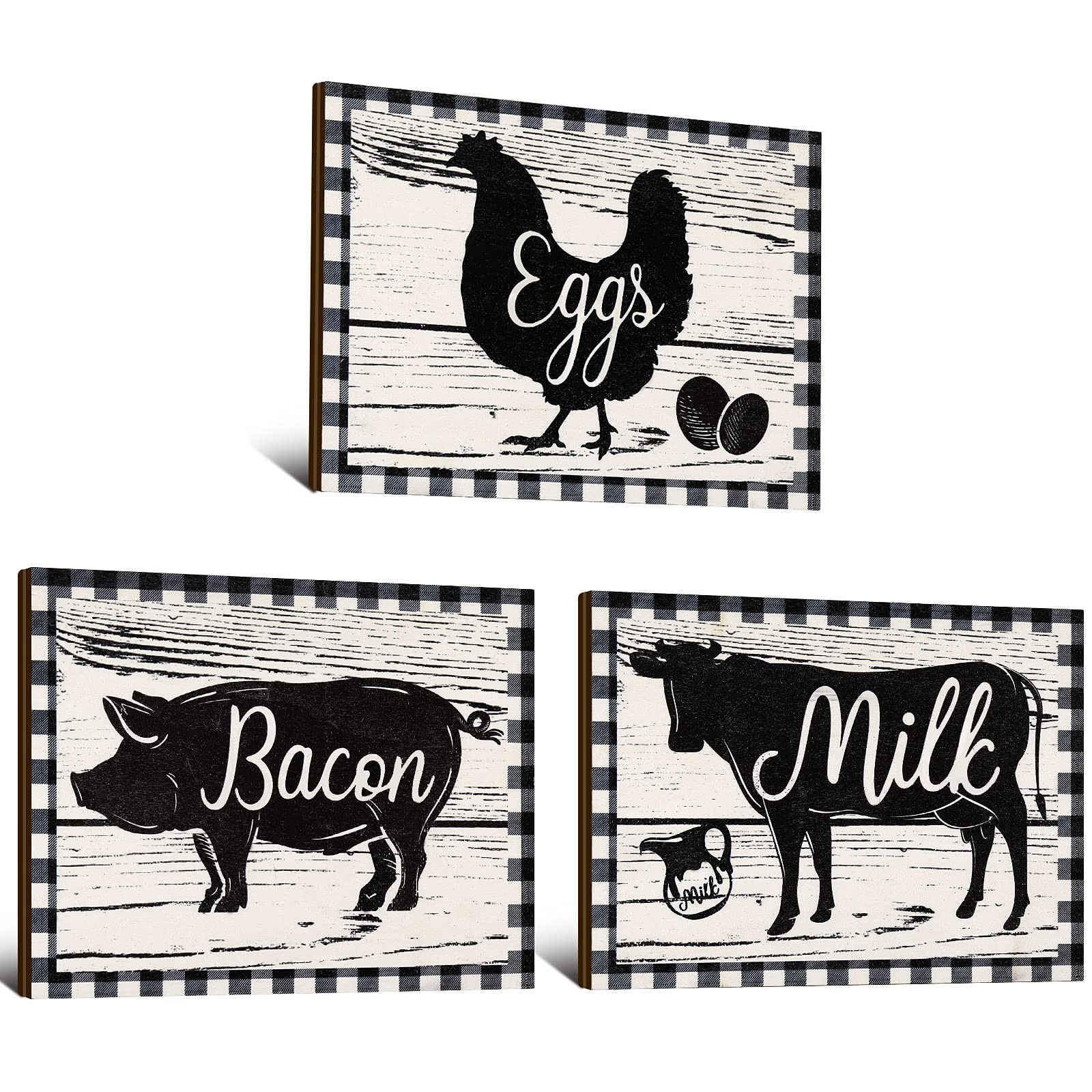 Jetec 3 Pieces Farmhouse Kitchen Decor 7.9 x 5.9 Inch, as picture shows
