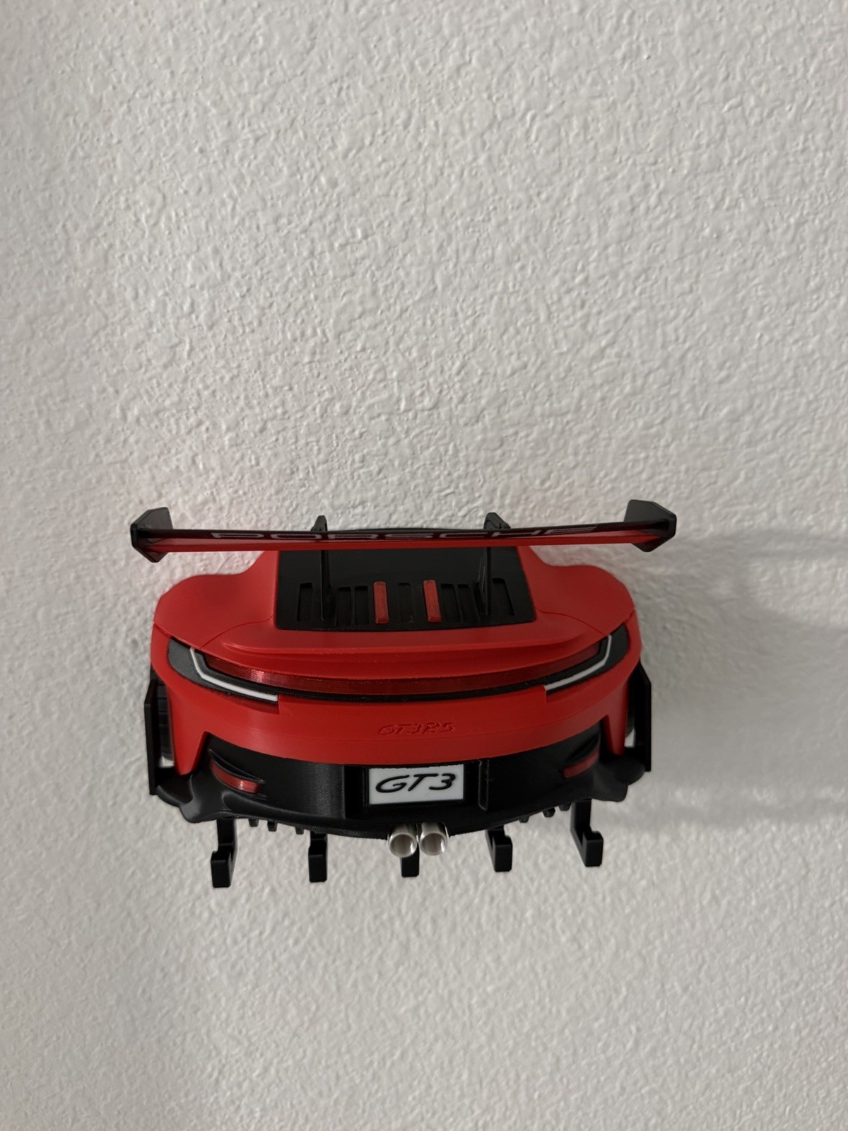 Porsche GT3 Car Shape Wall Mounted Key Rack Plastic Red Black Hanging