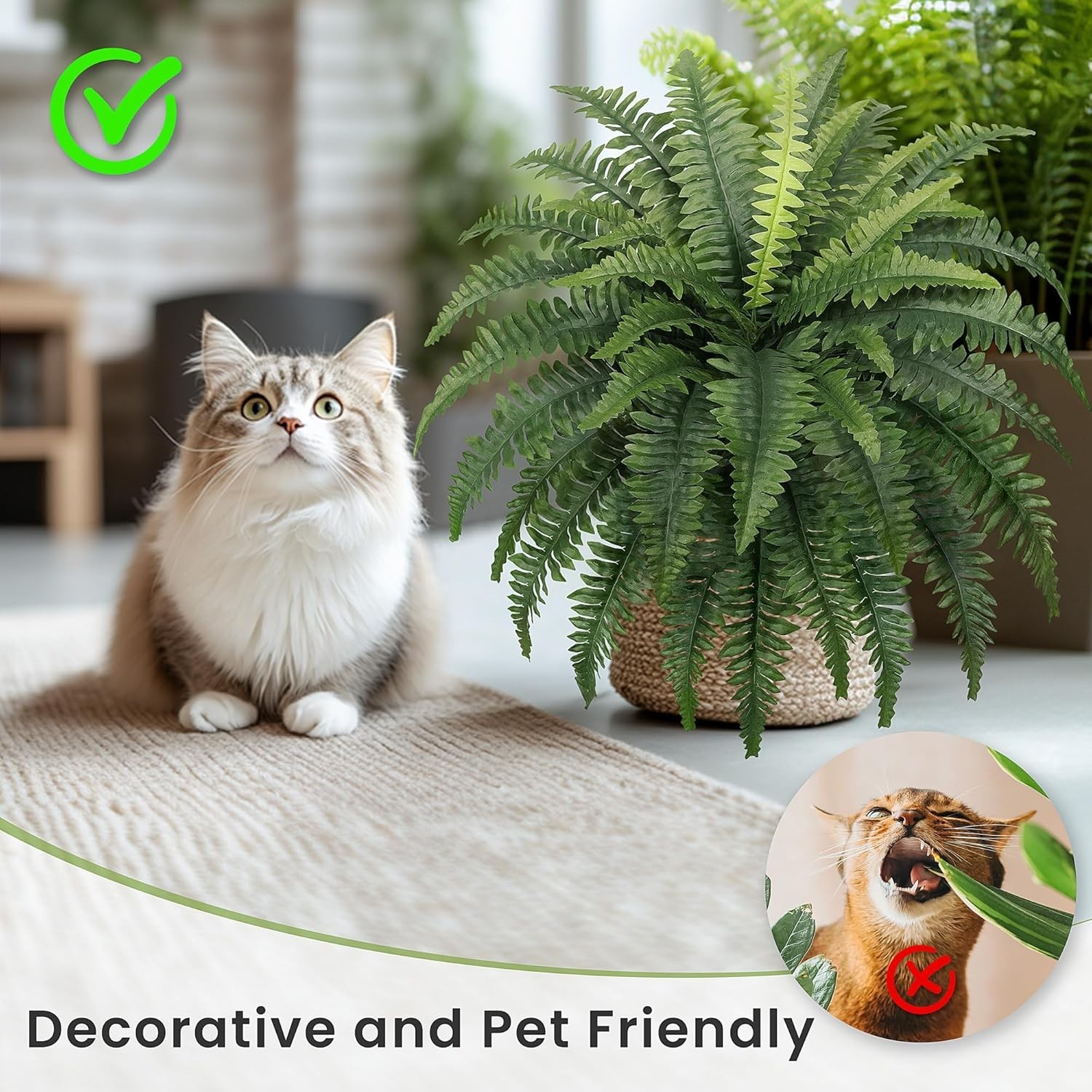 Stunning 35″ Indoor/Outdoor Ferns – 2 Realistic Boston Ferns for All Occasions