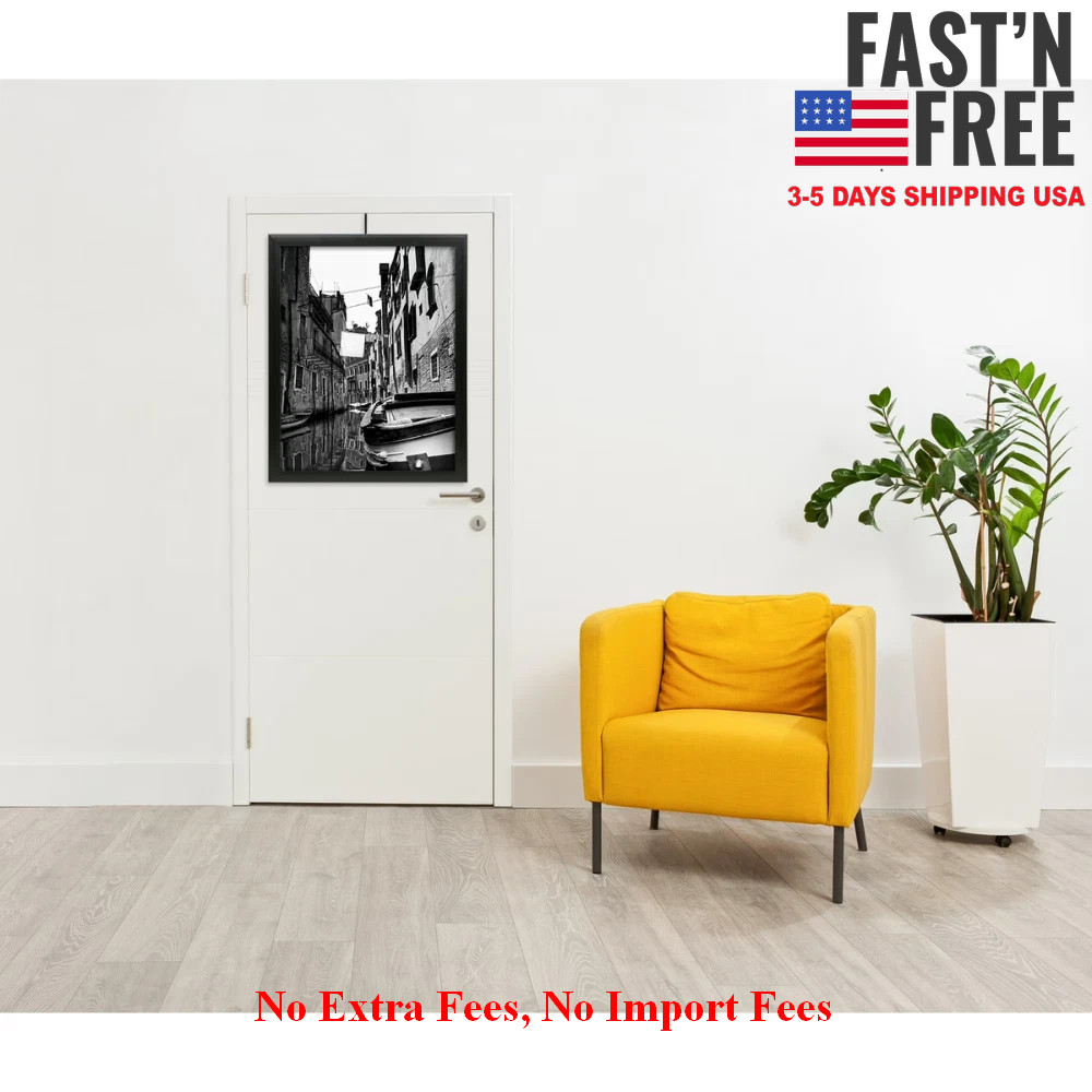 Mainstays 20×30 Black Museum Poster Picture Frame, Wall Decor, Set of 2, Modern