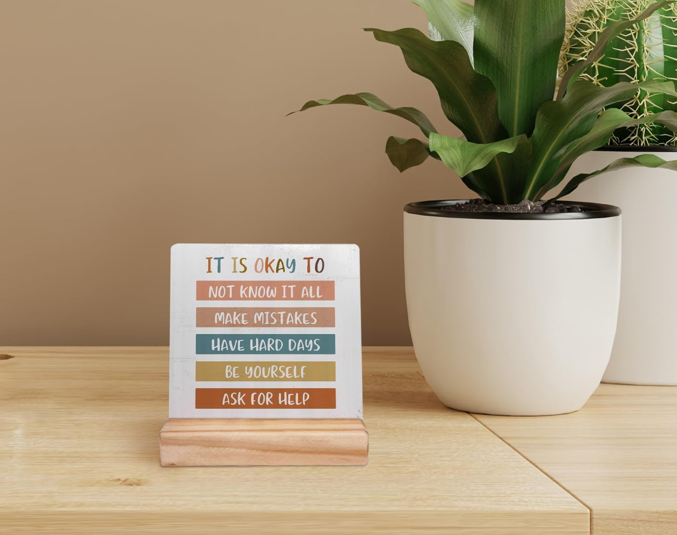It is Okay to Mental Health Wood Plaque with Wooden it okay