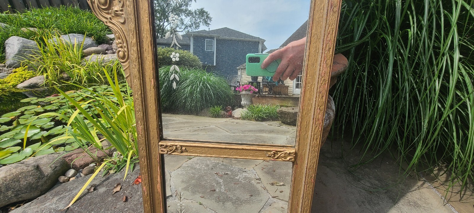 Antique 1920s Etched Ornate Mirror 4ft 2in Long Buyer Can Ship Mercury Glass