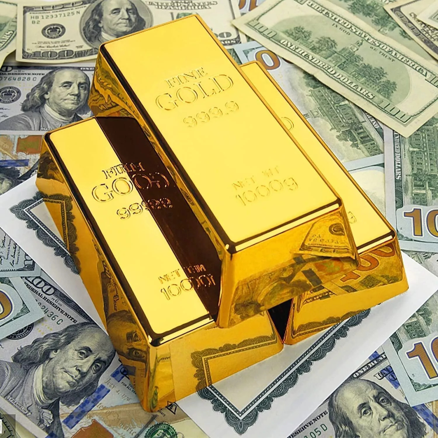 1-10*Gold Bar Door Stopper Brick Fake Golden Bullion Real Look No Slip Soft Stop