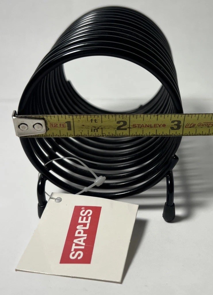Black Metal Spiral Coil Letter Mail Holder Organizer Desktop Compact NOS Staples