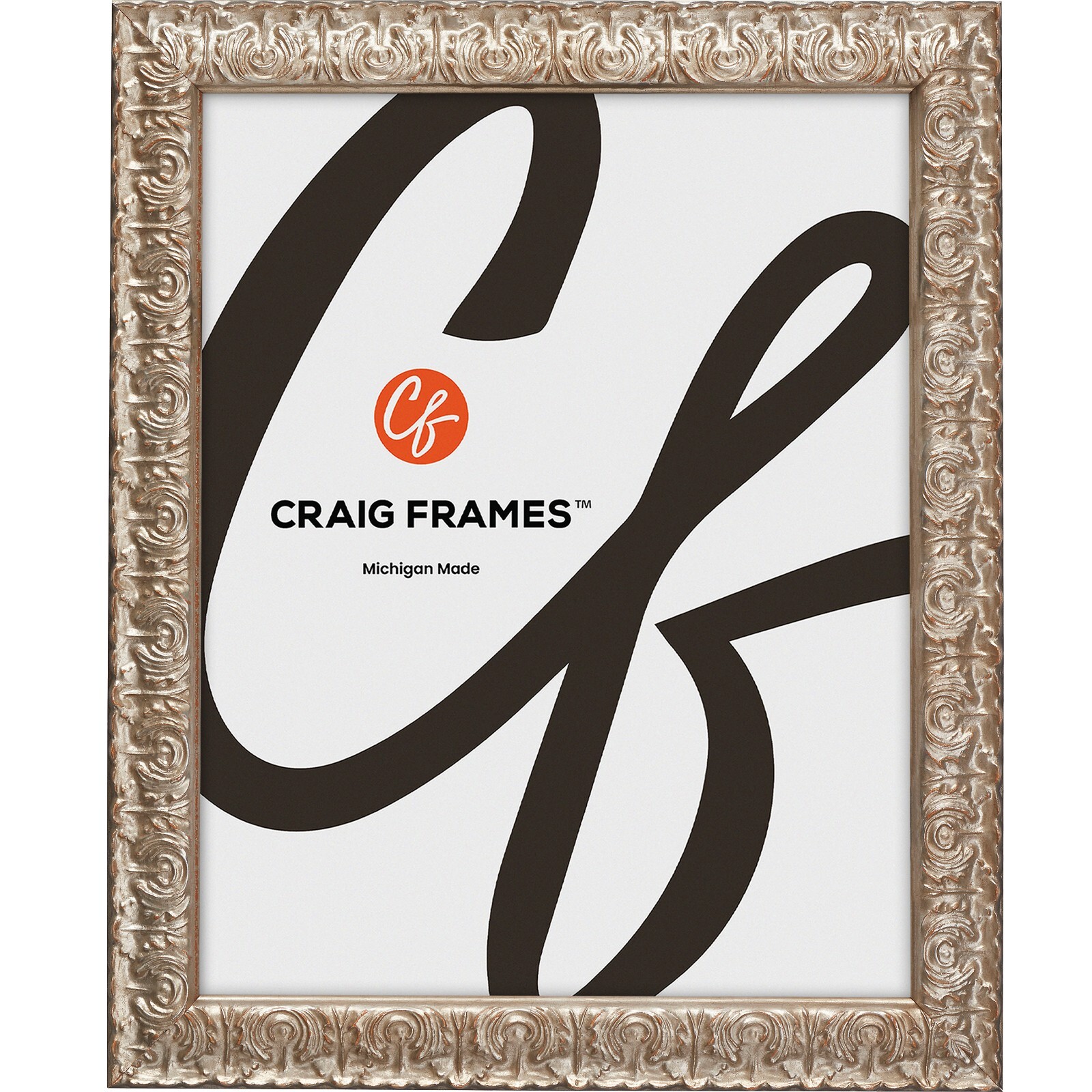 Versailles, 1″ Wide Ornate Silver Picture Frame, Common Sizes 4×5 – 24×36