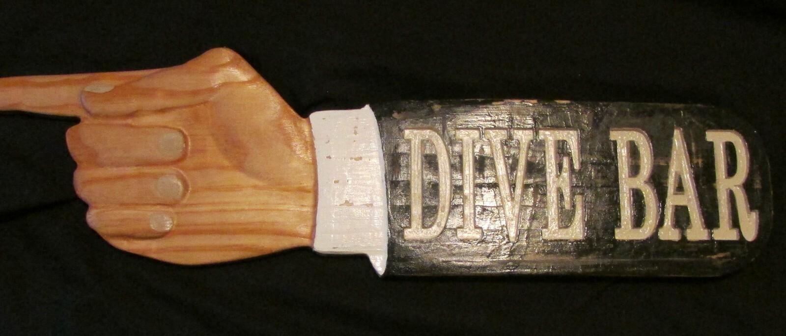 3D 23″ CARVED WOODEN SIGN POINTING FINGER CUSTOMIZED ”:YOUR WORDS” PLAQUE