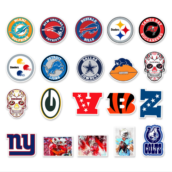 50 Pcs Stickers NFL MLB NBA Soccer Teams LOGO Sports ” Buy One get 2nd 50% Off ”
