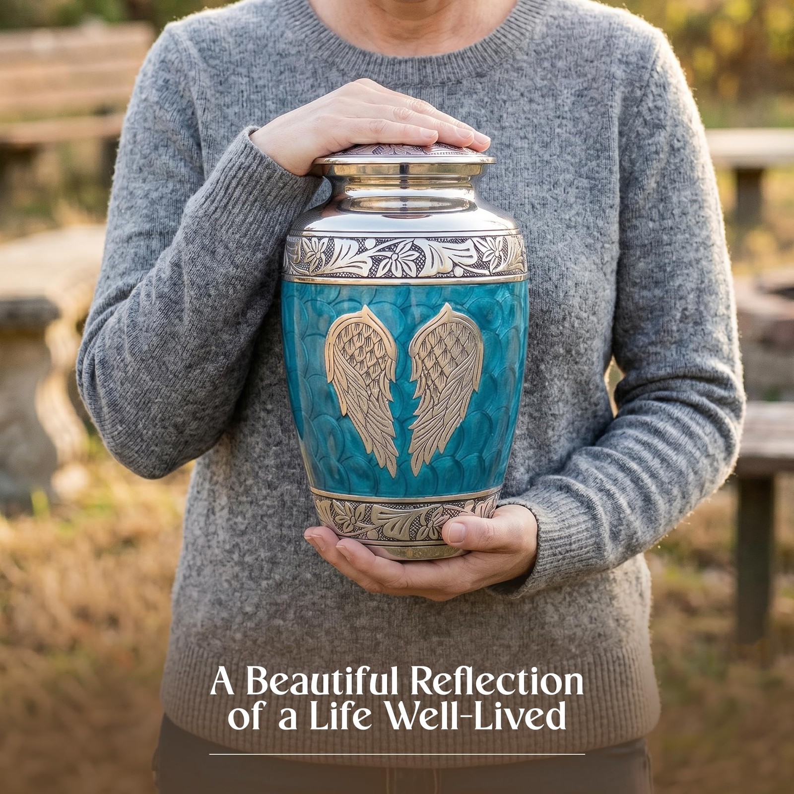 Stonlif Angel Wings Cremation Urns For Human Ashes – Memorial Urn For Adults