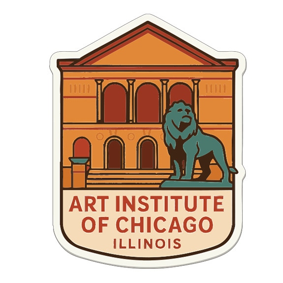 Art Institute of Chicago Illinois Sticker Decal Vinyl Die-Cut Symbolic Landmark