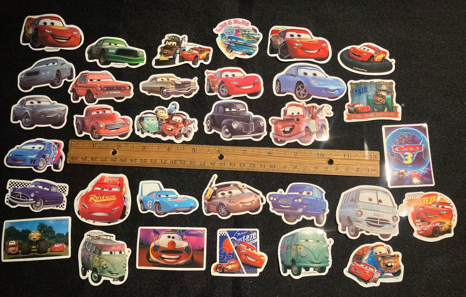LOT OF 5 CARS disney pixar theme characters Stickers Decals lightning mcqueen