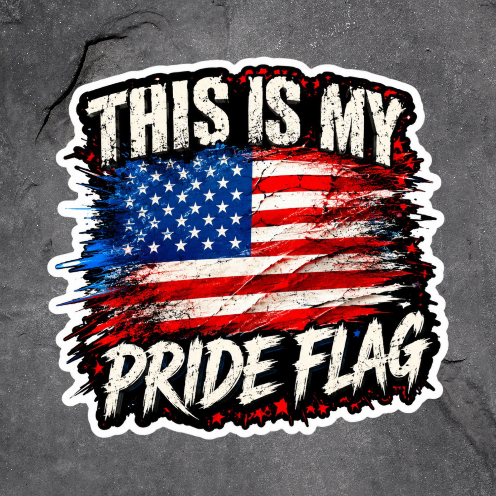 Patriotic Sticker Vinyl Decal This Is My Pride Flag USA Flag Freedom America