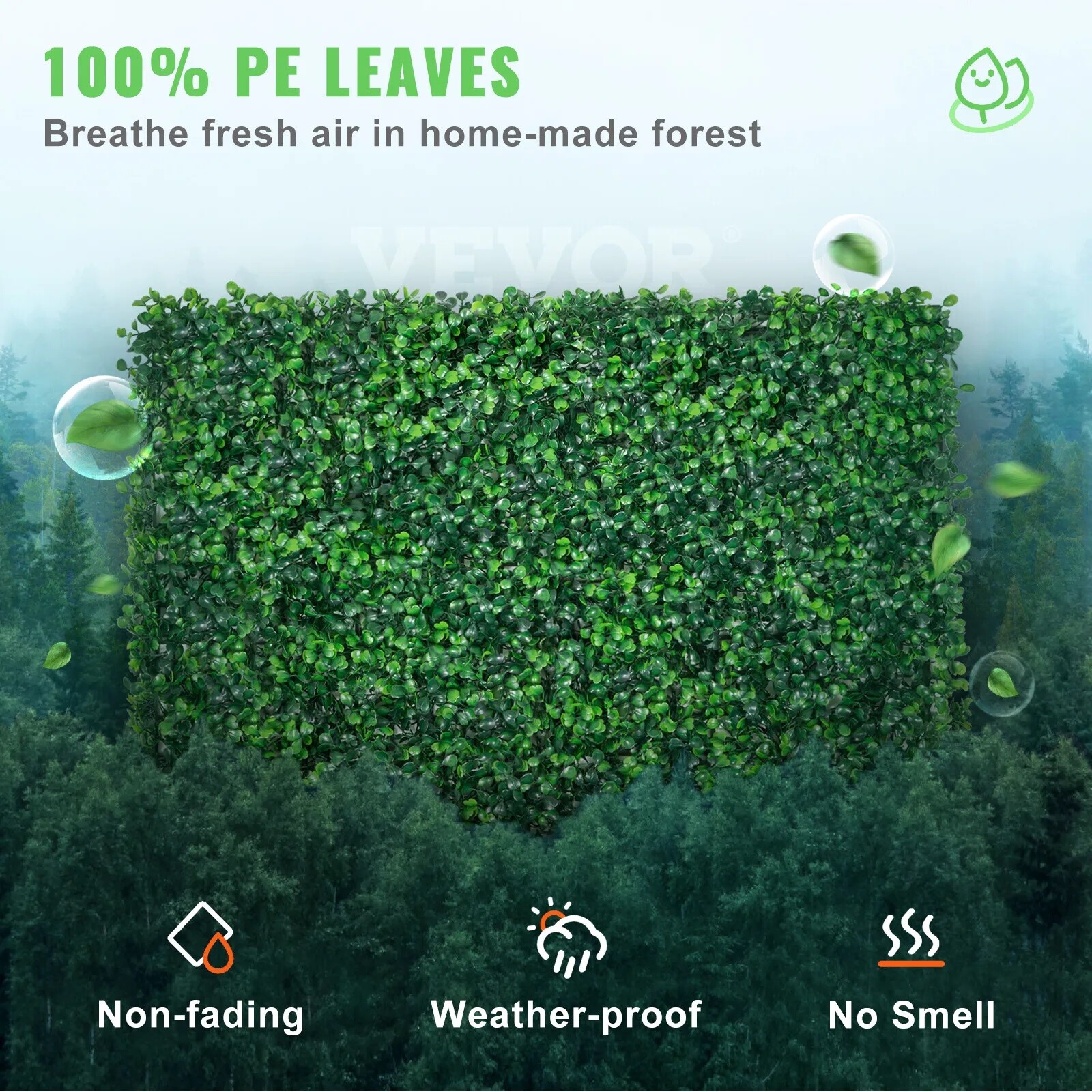 20″x20″ Artificial Boxwood Hedge Panel Double Color Lvy Leaf Fence Indoor Decor