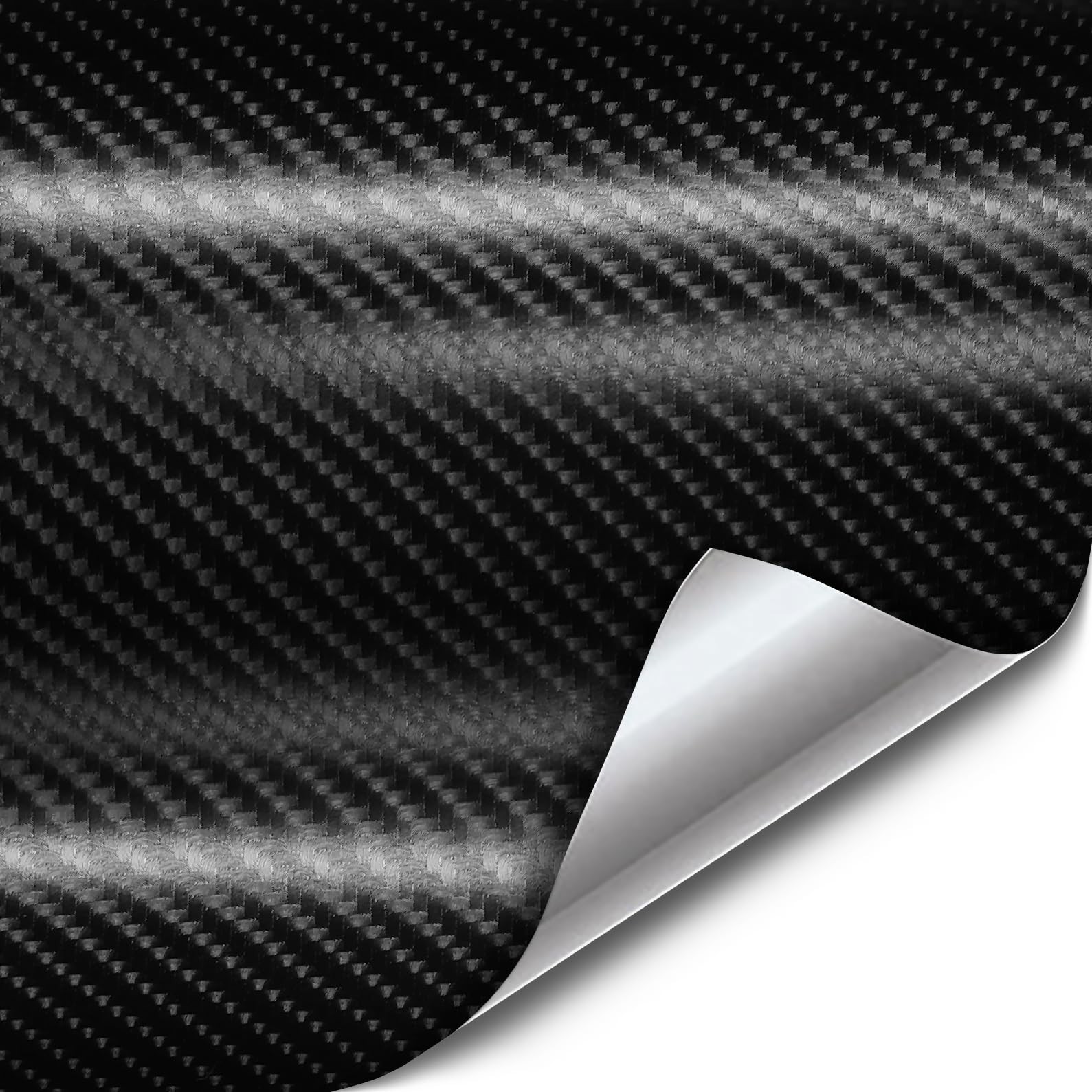 VViViD® Black True R Carbon Fiber Vinyl Wrap Roll with Air Release Technolo