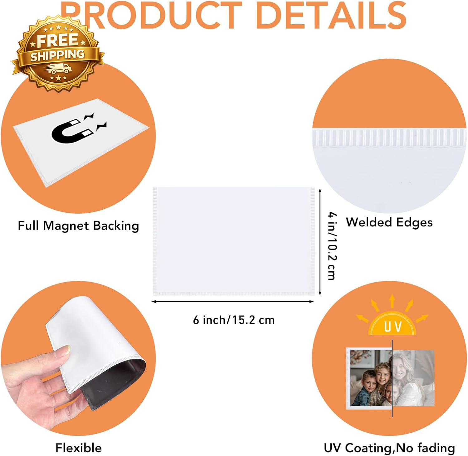 Magnetic Picture Frame, 10 Pcs Magnetic Picture Frames for Refrigerator 4×6, Mag