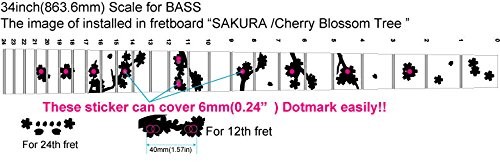 Inlay Sticker Fret Markers for Bass – Cherry Blossom Tree/Sakura