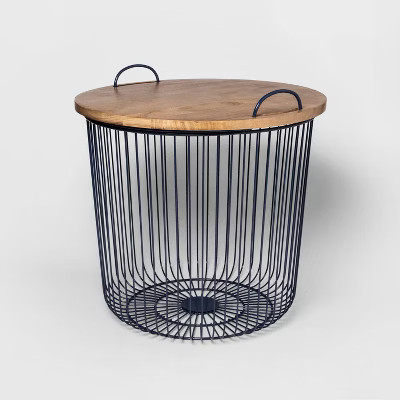 Wire Kids’ Storage Floor Bin Navy – Pillowfort