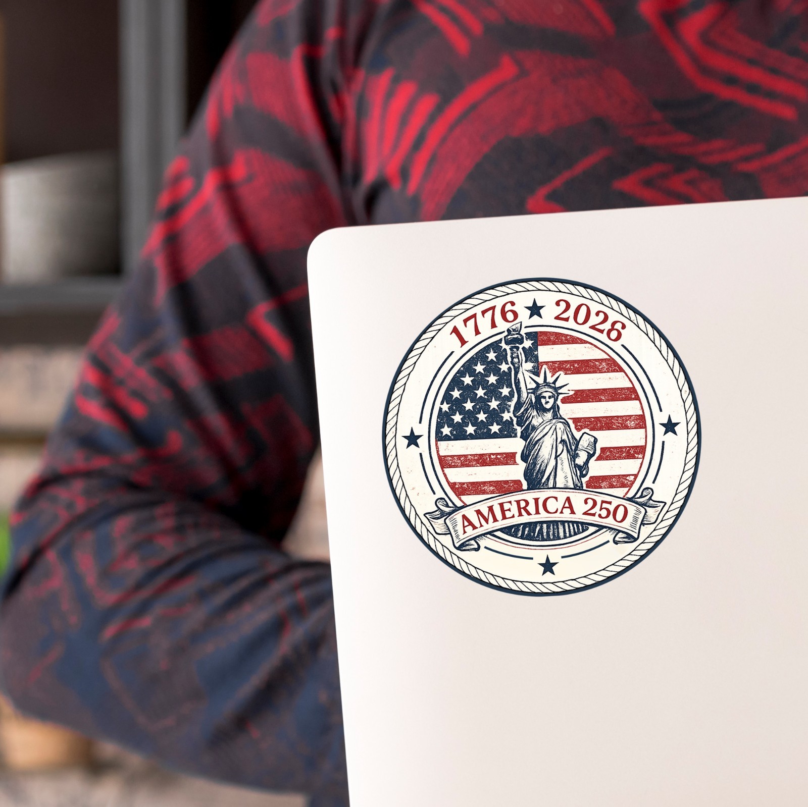 America 250th Anniversary Sticker 1776 – 2026 Flag Patriotic USA Vintage Decal