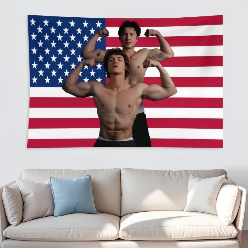 Vintage Heated Rivalry Tapestry, Retro Game Day Flag, Sports Aesthetic Wall Dec