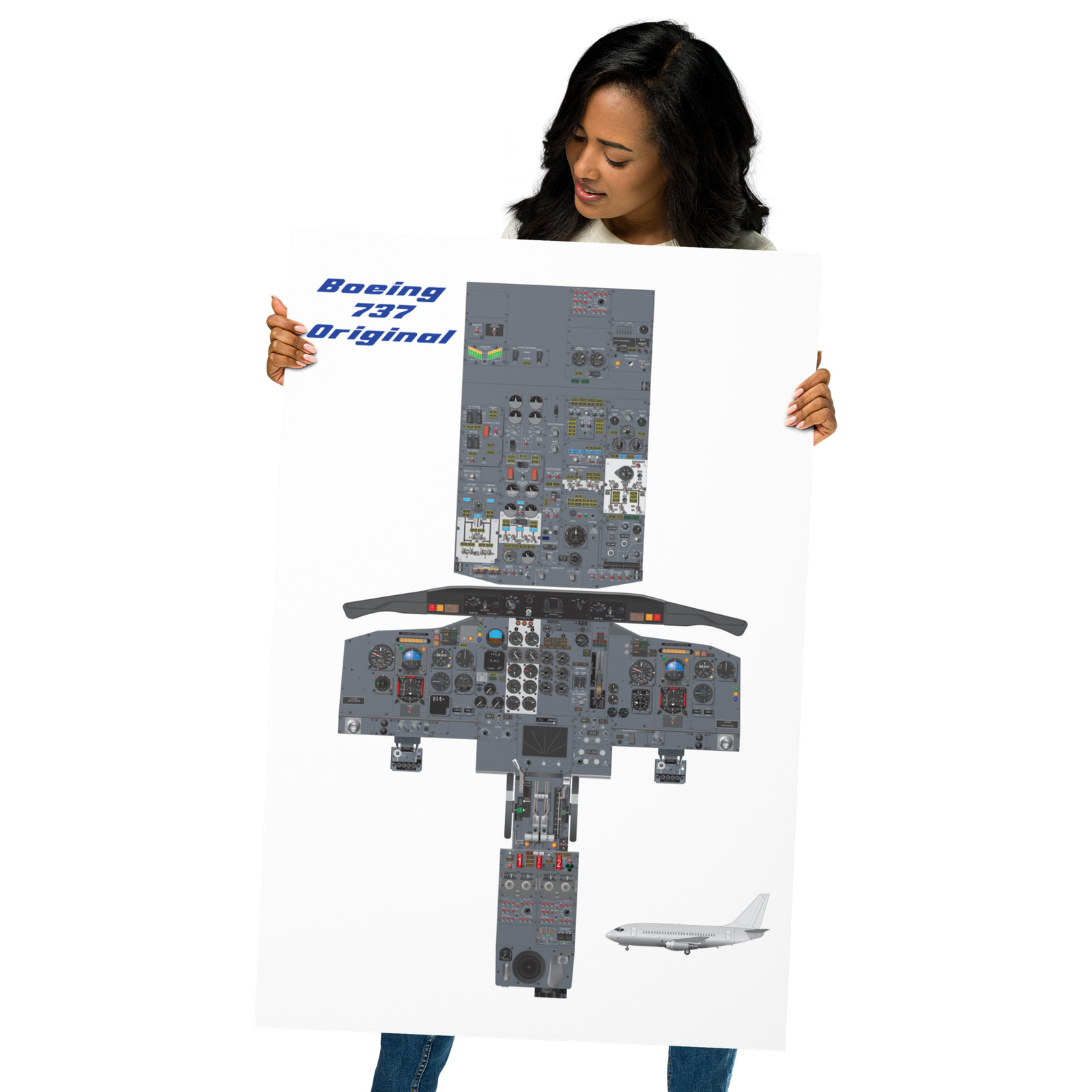 Boeing 737 Original Cockpit Poster 24in x 36in