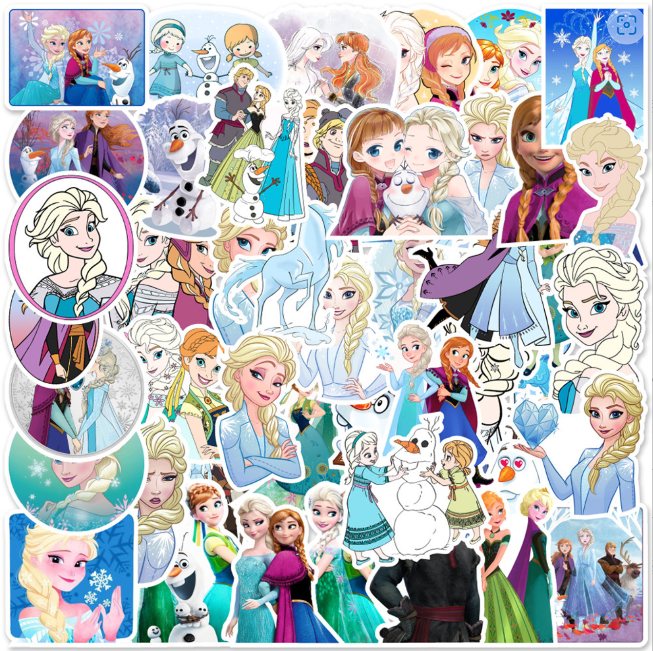 50 Pcs Stickers Disney Frozen Anna Elsa Luggage Car Phone Fridge Bottle Vinyl