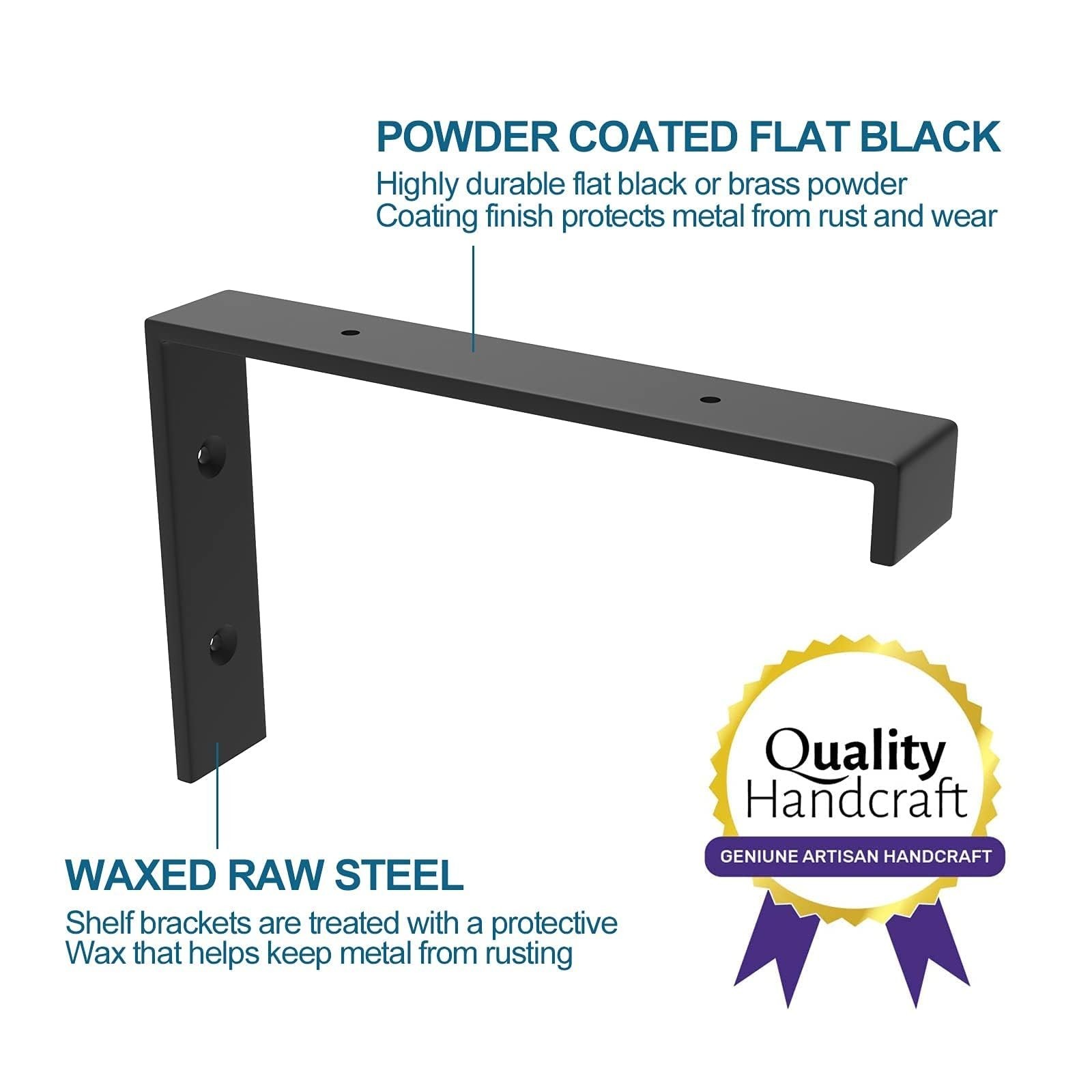 Shelf Bracket, Heavy Duty Floating Shelf Brackets 10-Inch Long, 4-Pack Bracke…
