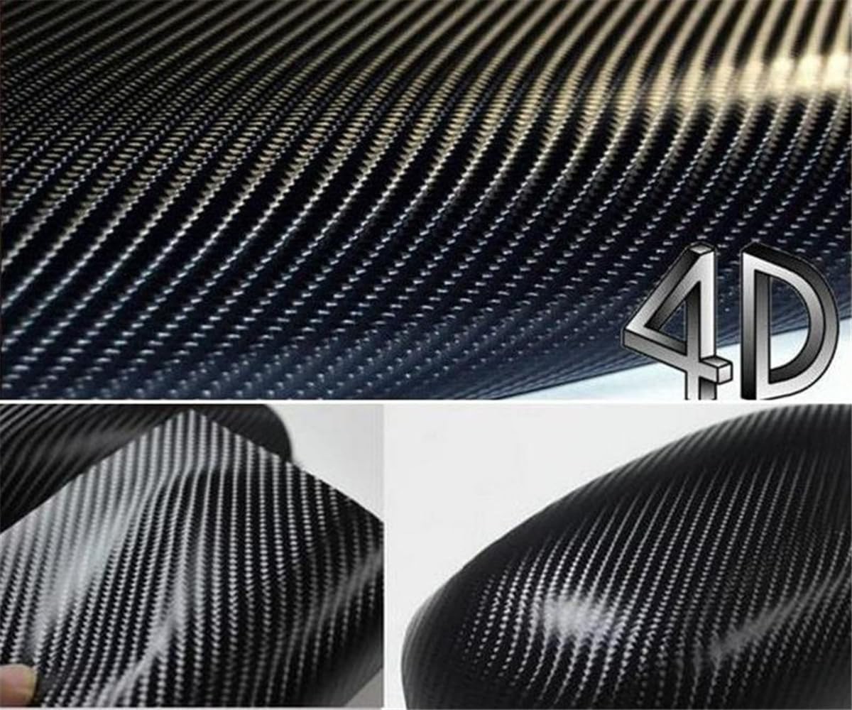 DIYAH 4D Black Carbon Fiber Vinyl Wrap Sticker with Air Release Bubble Free Anti
