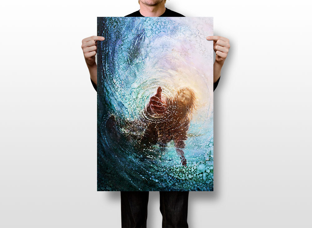 Hand Of God Hand In Hand Picture Painting Print Wall Art Home – POSTER 20×30