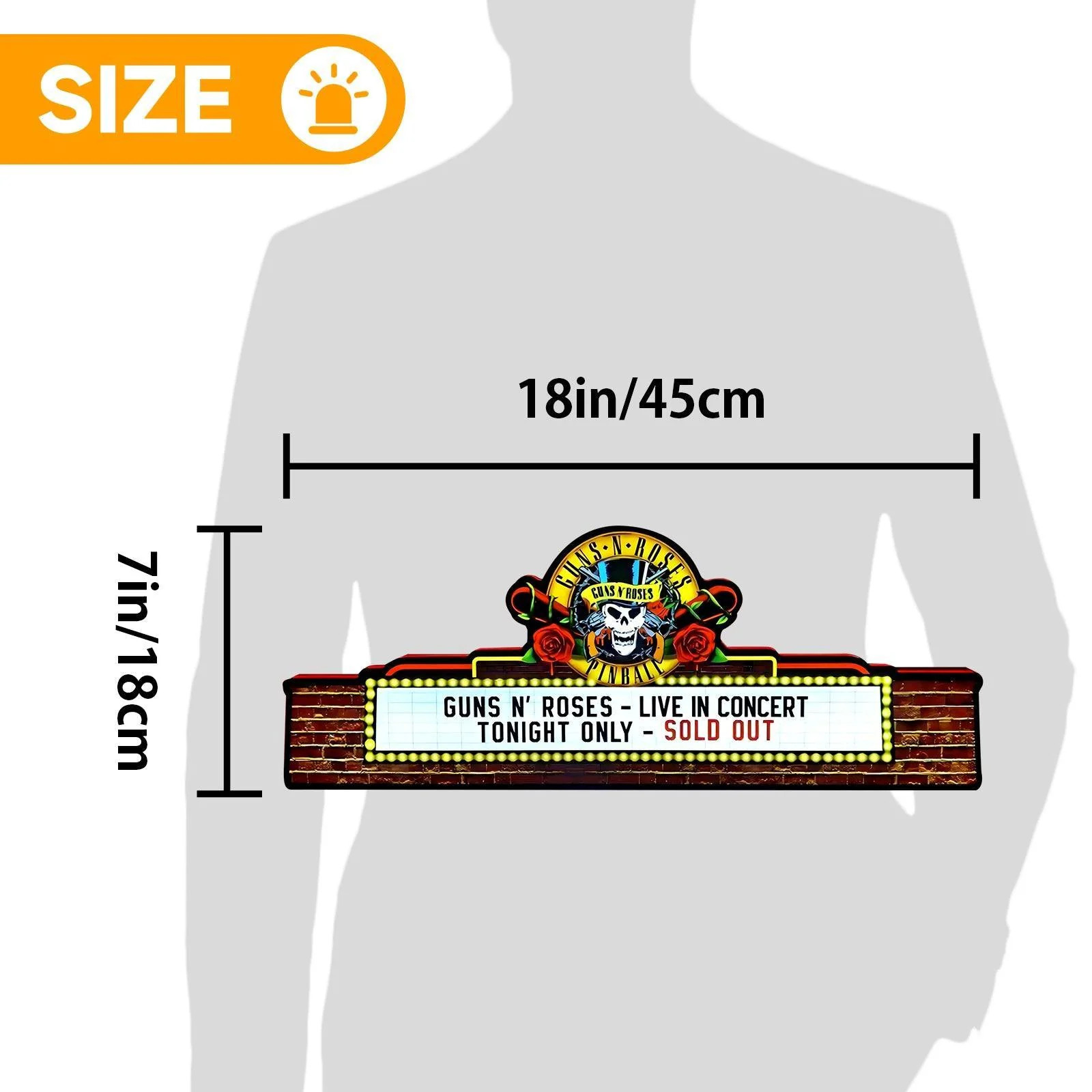Guns Roses Pinball Topper USB 3D Printed LED Lightbox Rock Your Game