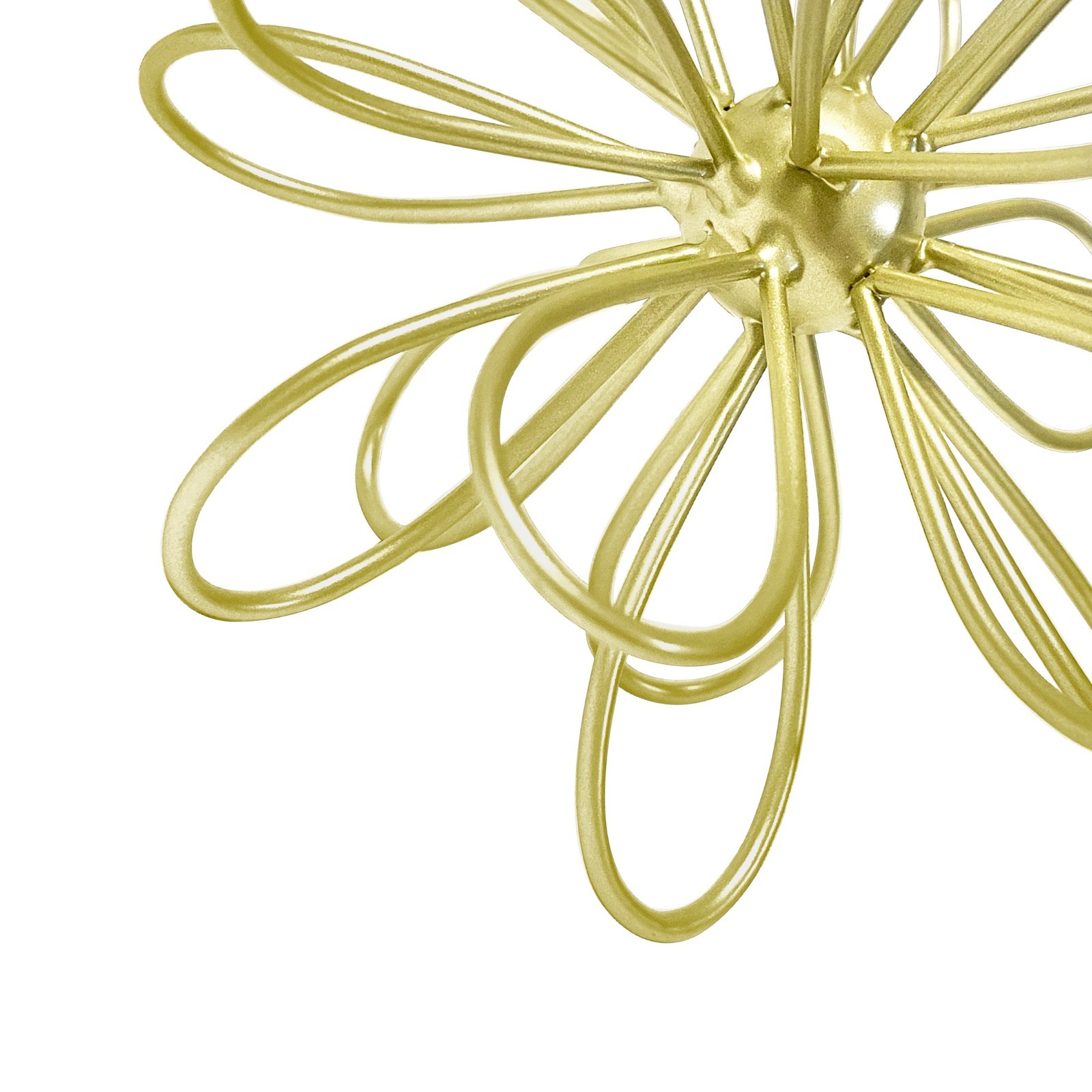 (4 pack) 6in x 6in Contemporary Metal Floral Tabletop Orb, Gold
