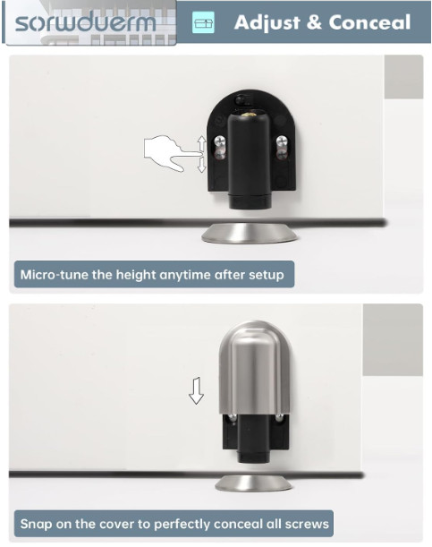 Magnetic Door Stop Floor Mounted Door Holder Stopper Black Metal Adhesive or Scr