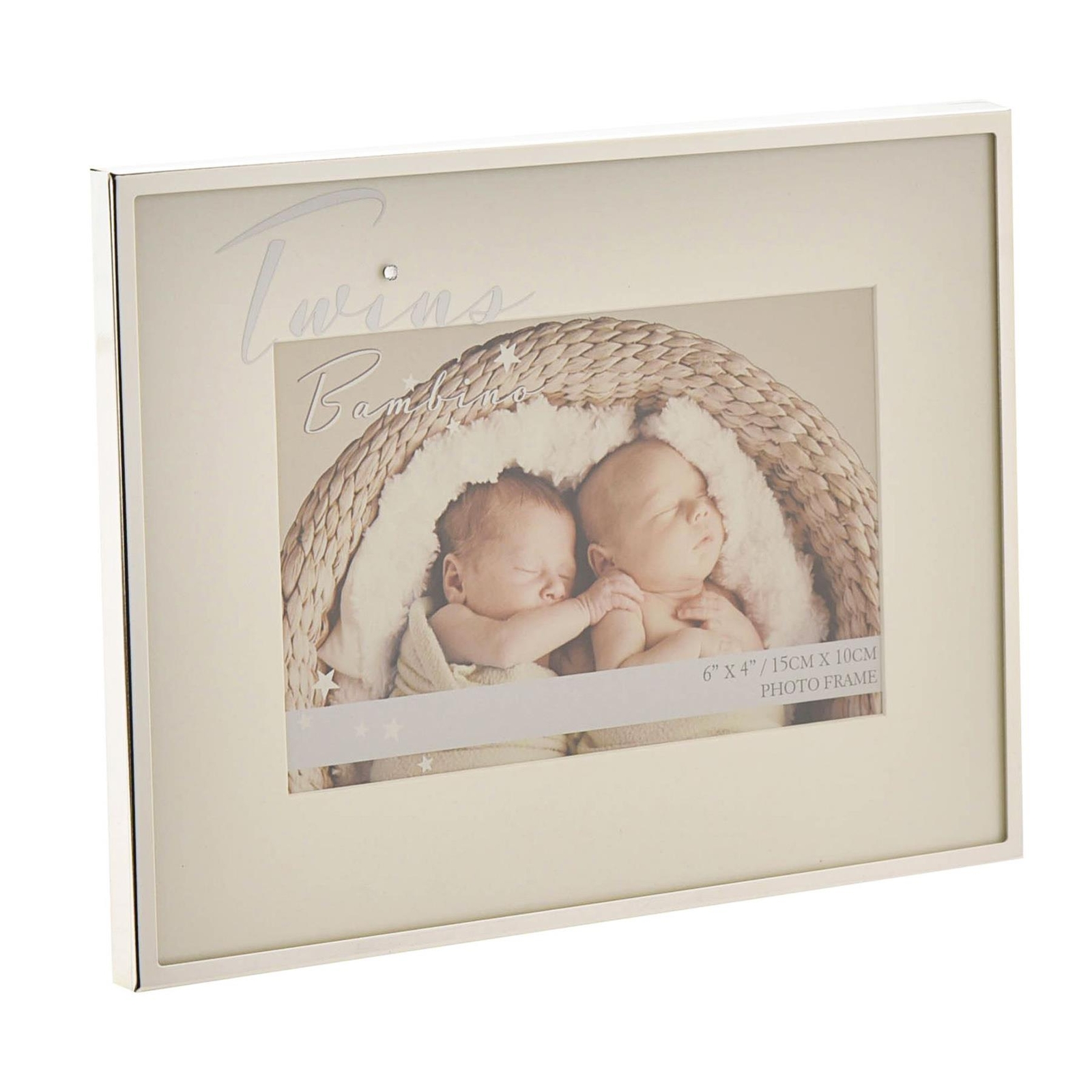 Baby 6” x 4” Photo Frame Bambino Silver-plated Unisex – Twins