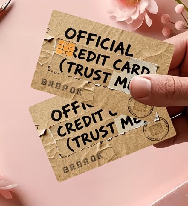2 Official Cardboard Credit Card, Debit Card Skin Funny Decal Wrap Sticker Decal