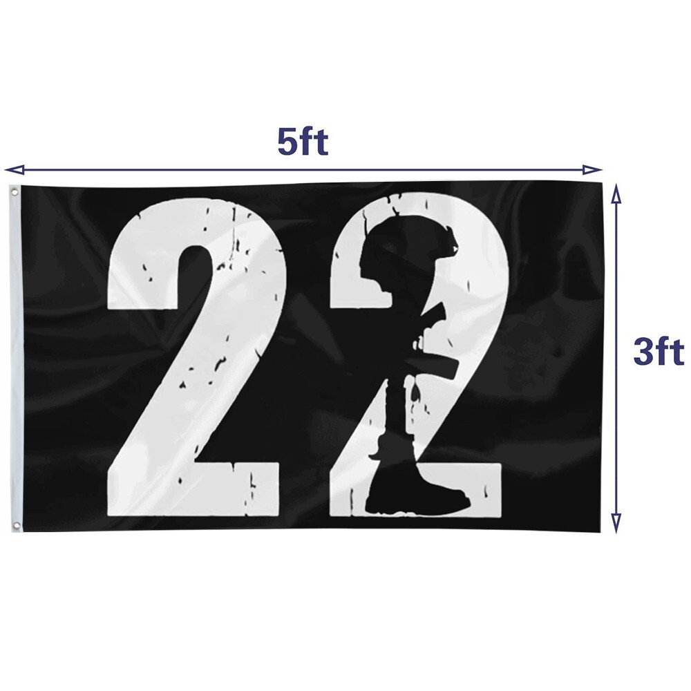 22 Too Many Ptsd Awareness Veteran Flag Banner 3x5Feet Home Garden Party Decor
