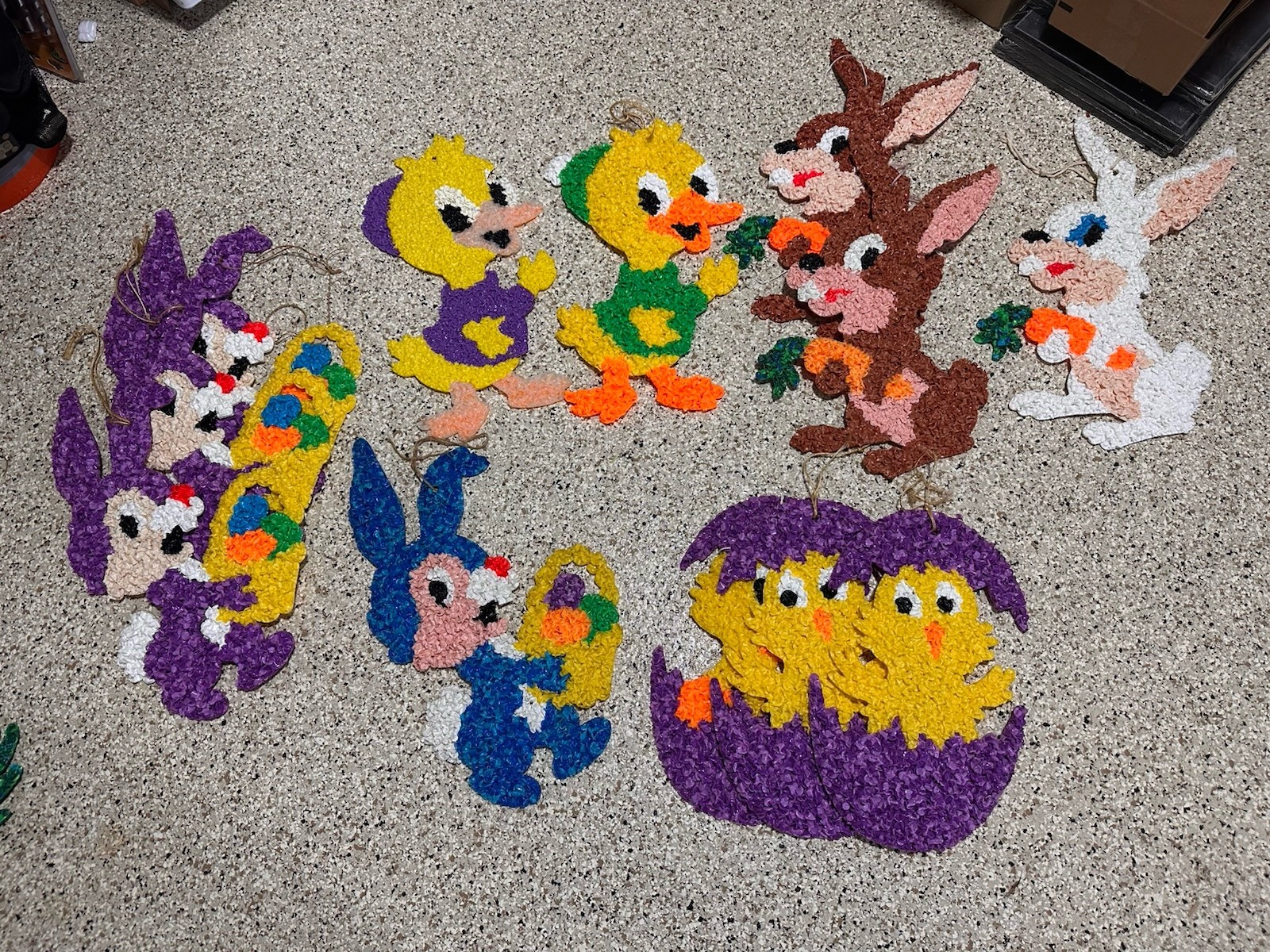 Vintage Melted Plastic Popcorn Window /Wall Decorations – You Choose