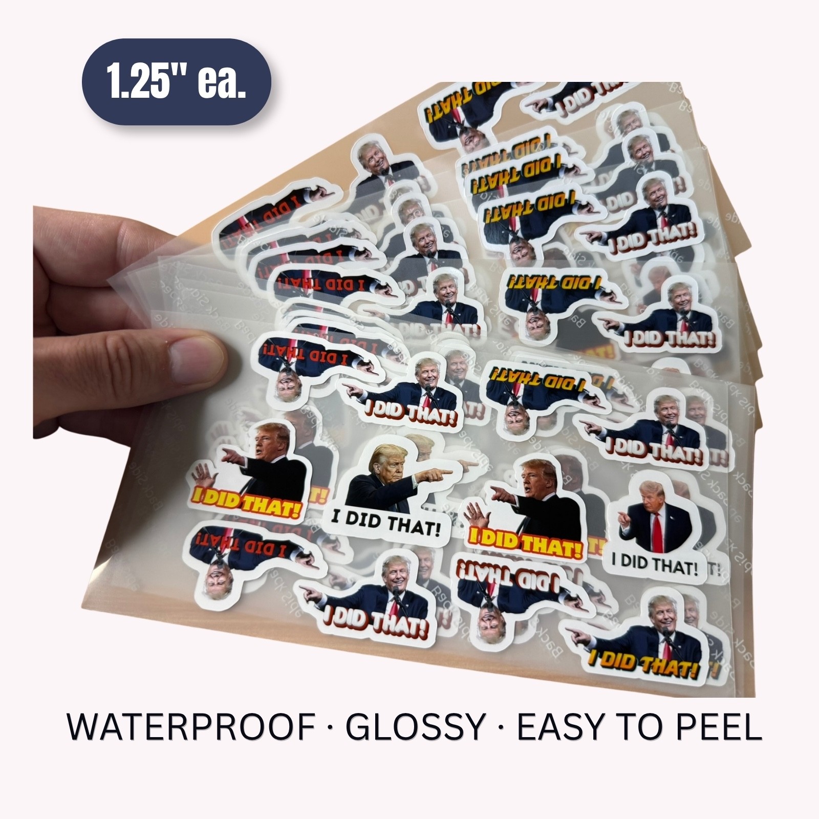Trump ”I DID THAT” Stickers 100pcs Mixed Political Vinyl Decals for Gas Pump 1″